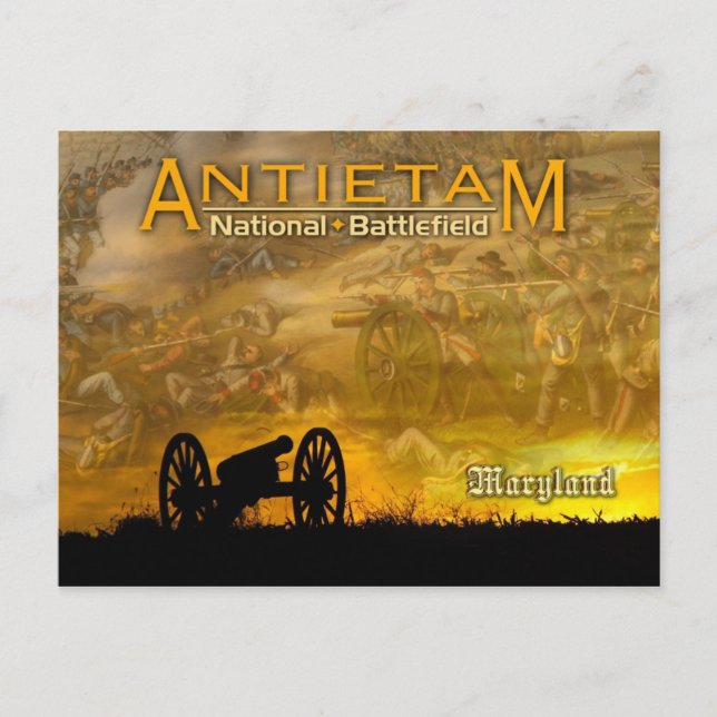 Cannon bei Sonnenuntergang, Antietam-Nationales Sc Postkarte (Vorderseite)