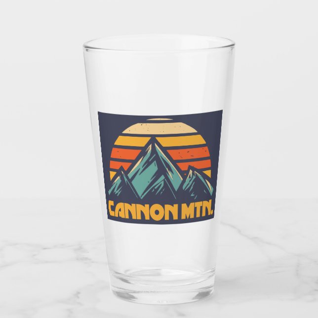 Cannon Mountain New Hampshire Retro Türkis Glas (Vorderseite)