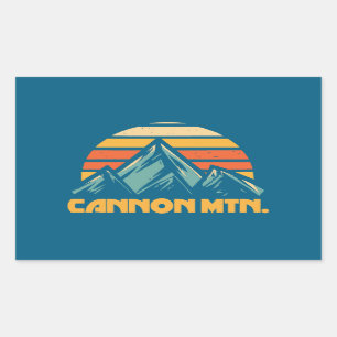 Cannon Mountain New Hampshire Retro Türkis Rechteckiger Aufkleber