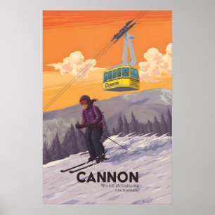Cannon New Hampshire Skigebiet Reiseplakat Poster