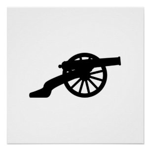 Cannon-Silhouette im Zivilen Krieg Poster