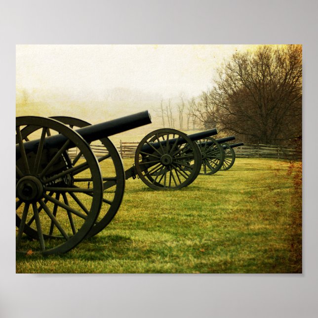 "Cannons in a Row" Kunsthandwerk drucken Poster (Vorne)