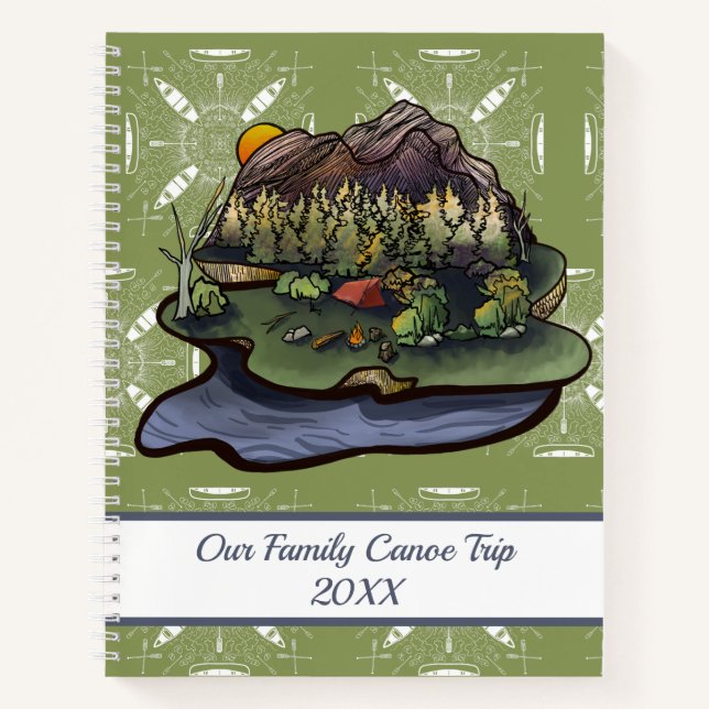 Canoe Camping Adventure Notizbuch (Vorderseite)