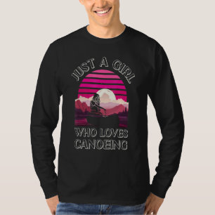 Canoe Canoeing Girl Retro Vintag nur ein Mädchen T-Shirt