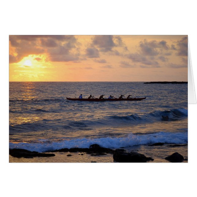 Canoë de tangon hawaïen à la carte de coucher du (Devant horizontal)