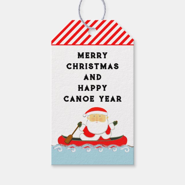 Canoe Kayak Camping Weihnachten Geschenkanhänger (Vorderseite)