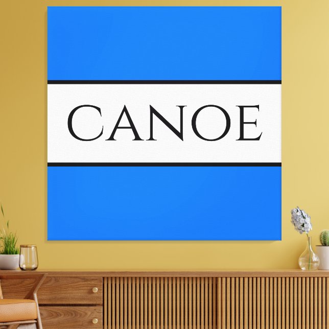 CANOE Nautical Bright Blue White Summer Stripes Leinwanddruck (Insitu (Wohnzimmer))