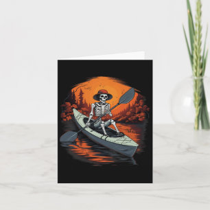 Canoe Skeleton Funny Kayaking Canoeing Halloween K Karte