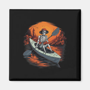 Canoe Skeleton Funny Kayaking Canoeing Halloween K Magnet