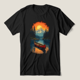 Canoe Splash Adventure - Retro Lake Sunset Tri-Blend Shirt