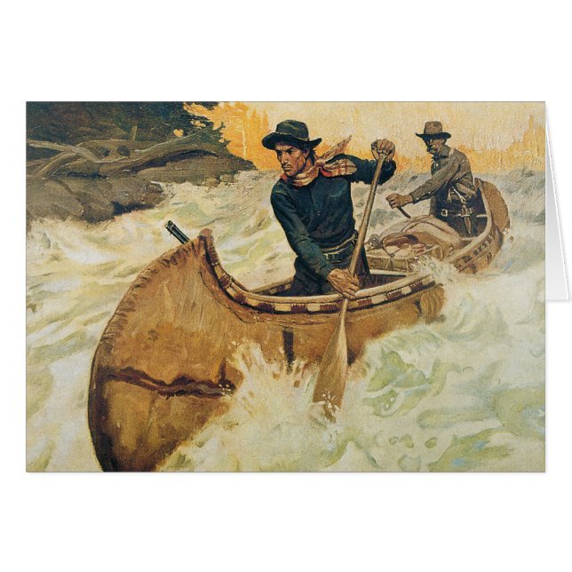 Canoë sur la rapide (Devant horizontal)