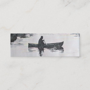 Canoeing auf den See-Visitenkarten, Grafik, Kunst Mini Visitenkarte