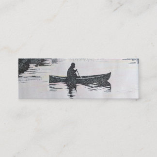 Canoeing auf den See-Visitenkarten, Grafik, Kunst Mini Visitenkarte