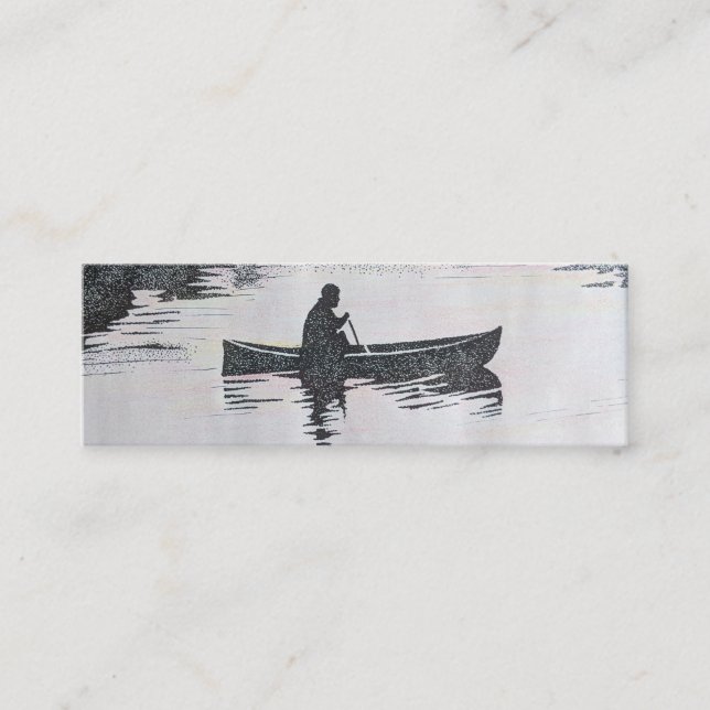 Canoeing auf den See-Visitenkarten, Grafik, Kunst Mini Visitenkarte (Vorderseite)