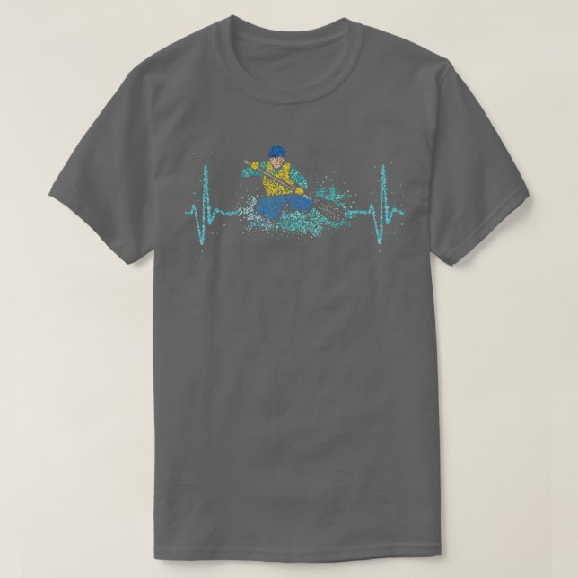 Canoeing Canoeing Whitewater Heartbeat Paddling T-Shirt (Design vorne)