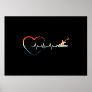 Canoeing Heartbeat Kayaking Poster