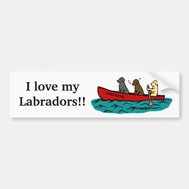 Canoeing Labrador-Retriever Autoaufkleber (Vorne)