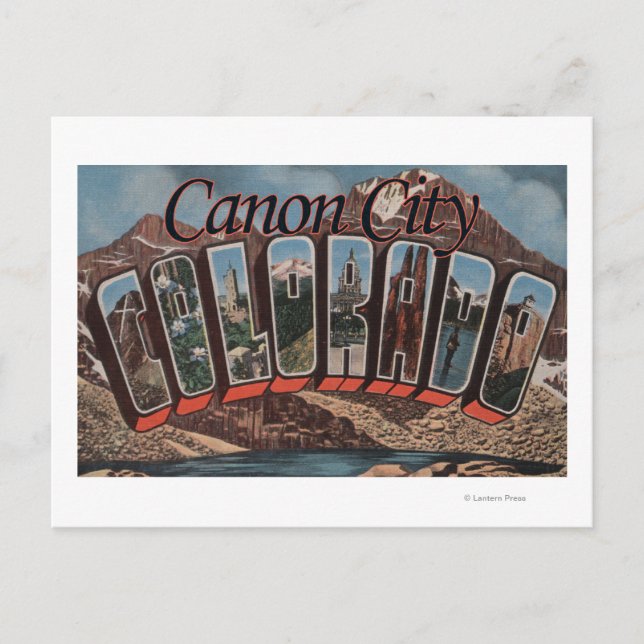 Canon City, Colorado - Große Buchstabenszenen Postkarte (Vorderseite)