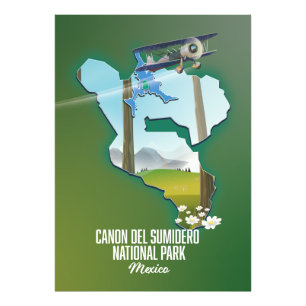 Cañón del Sumidero, Mexiko Karte Fotodruck