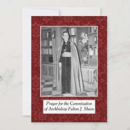 CANONIZATION ARCHBISHOP FULTON SHEEN PRAYER CARD KARTE