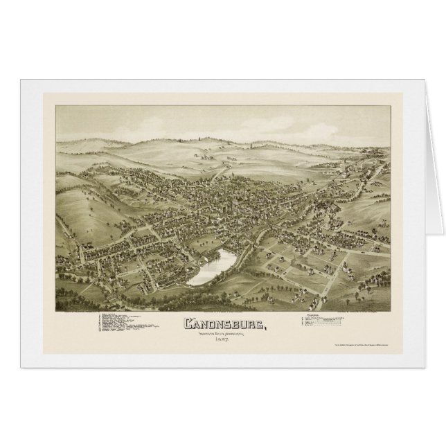 Canonsburg, panoramische Karte PAs - 1897 (Vorderseite (Horizontal))