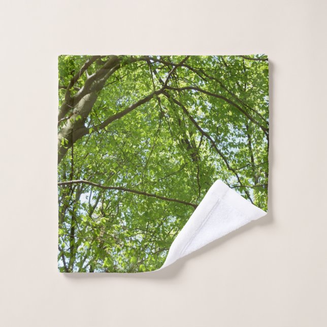 Canopée du printemps Feuille Green Nature Scene (Gant de toilette)