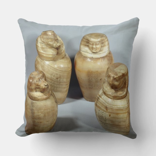 Canopic Gläser Hor-ir-Om, Saite (Alabaster) Kissen (Vorderseite)