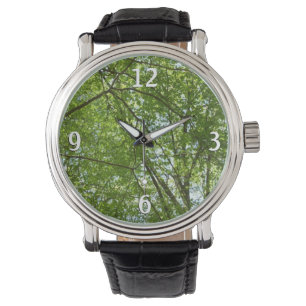"Canopy of Spring Blätter Green Nature Scene Armbanduhr