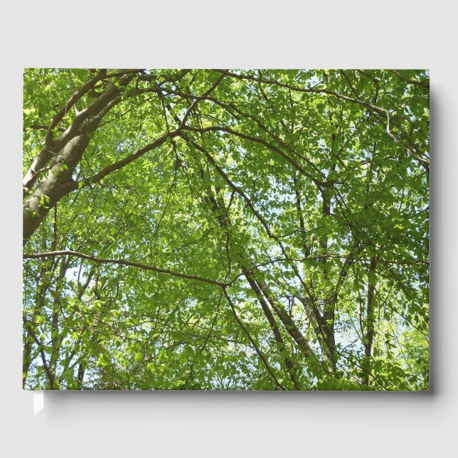 "Canopy of Spring Blätter Green Nature Scene Gästebuch (Vorderseite)