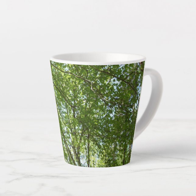 "Canopy of Spring Blätter Green Nature Scene Milchtasse (Rechte Ecke)