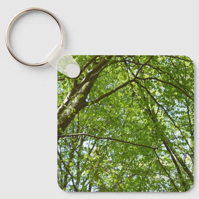 "Canopy of Spring Blätter Green Nature Scene Schlüsselanhänger (Vorderseite)