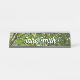 "Canopy of Spring Blätter Green Nature Scene Schreibtischnamensplakette