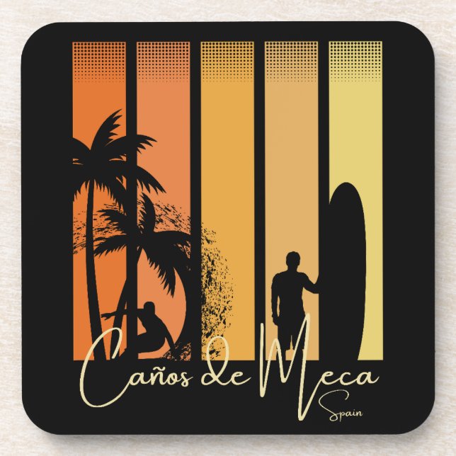 Canos de Meca Spanien Surfstrand Getränkeuntersetzer (Vorderseite)