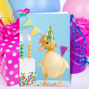 Canot avec Casquette de fête et carte d'anniversai