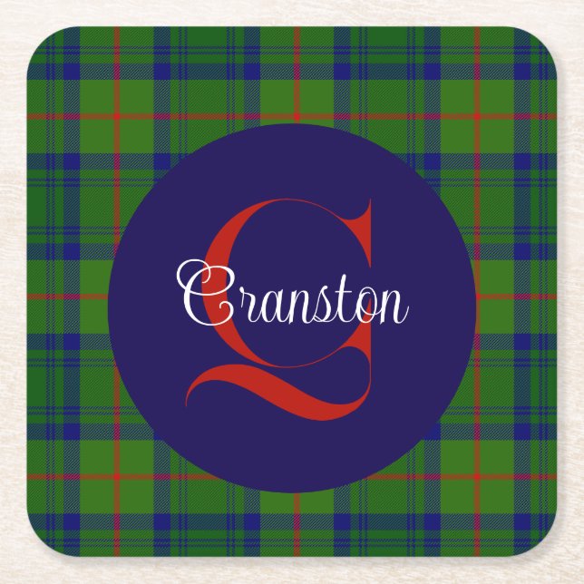 Canstoun Mit Monogramm Rechteckiger Pappuntersetzer (Vorderseite)
