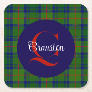 Canstoun Monogrammiert Rechteckiger Pappuntersetzer