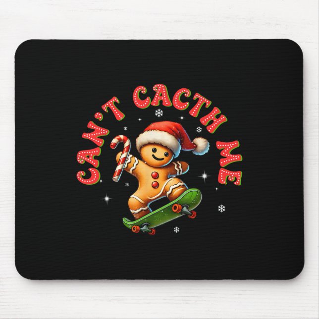 Can't Catch Me Groovy Christmas Gingerbread Man Bo Mousepad (Vorne)