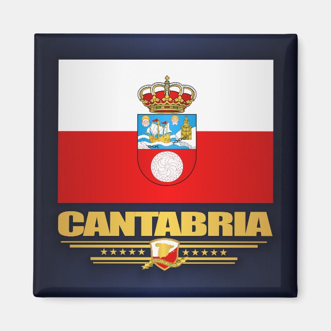 Cantabria Flag Magnet (Vorne)