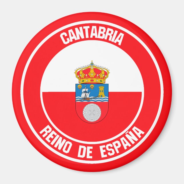 Cantabria Round Emblem Magnet (Vorne)