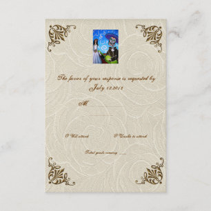 Cantada Day of the Dead Wedding RSVP Karte