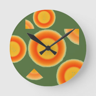 Cantalope Cantaloupe Frucht Wall Clock Runde Wanduhr