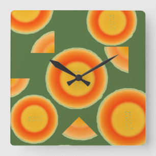 Cantalope Cantaloupe Fruit Wall Clock Quadratische Wanduhr