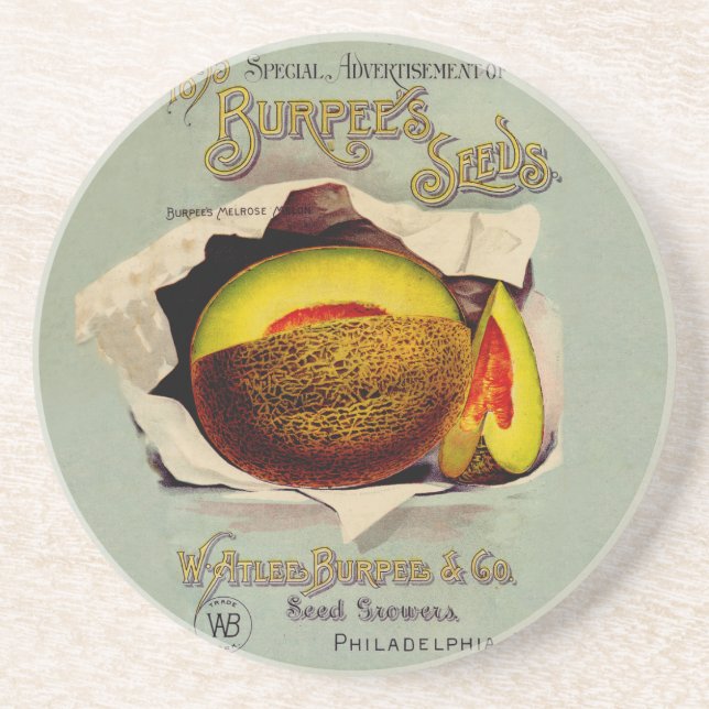 Cantaloupe Seed Advertising Antique Art Untersetzer (Vorne)