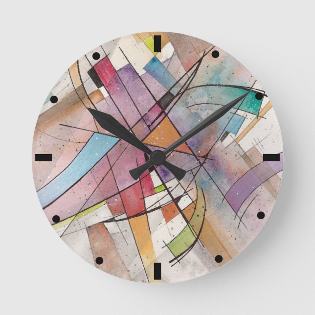 CANTATA in PASTEL MAJOR Abstrakt Art Runde Wanduhr (Vorderseite)