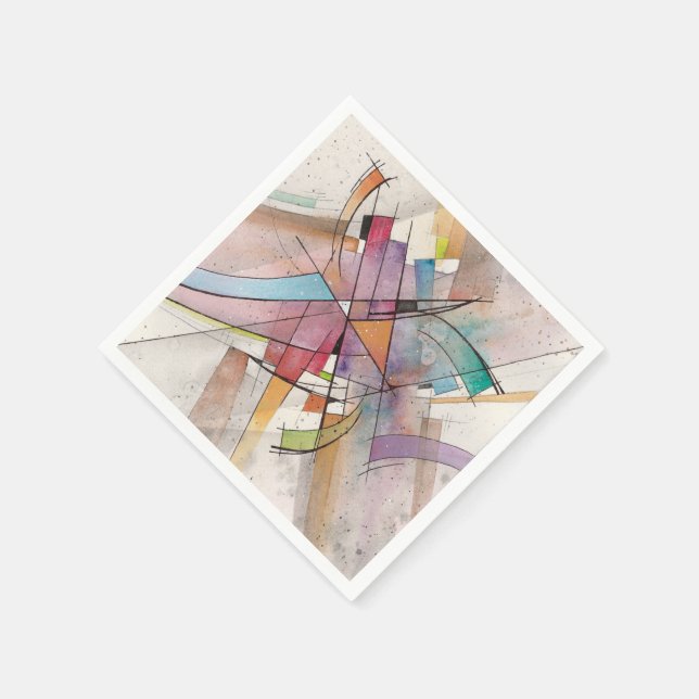 CANTATA in PASTEL MAJOR Abstrakt Art Serviette (Ecke)