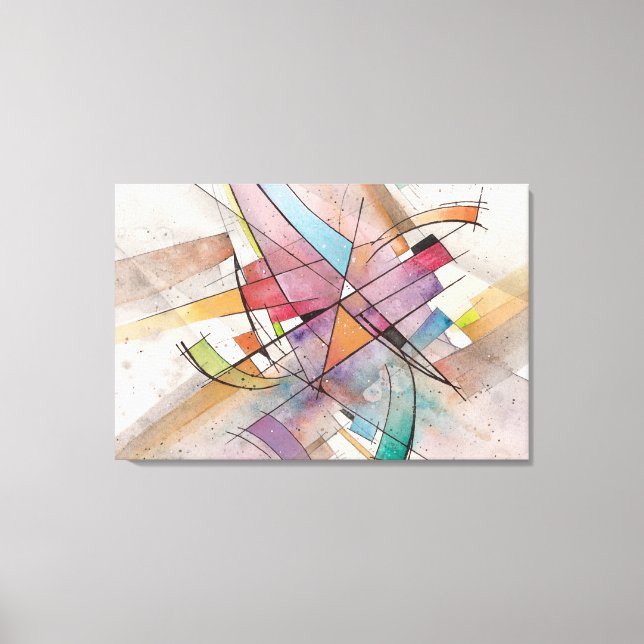 CANTATA in PASTEL MAJOR Abstrakte Aquarellkunst Leinwanddruck (Vorderseite)