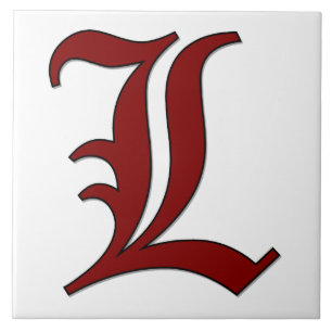 Canterbury Letter L in Roter Monogramm-Tile Fliese