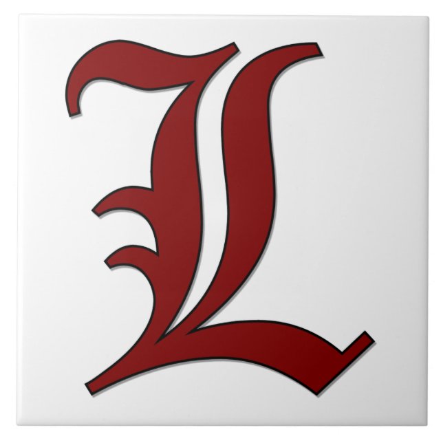 Canterbury Letter L in Roter Monogramm-Tile Fliese (Vorderseite)