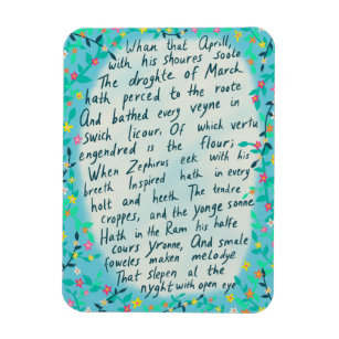 Canterbury Tales Springtime Middle English Quote Magnet