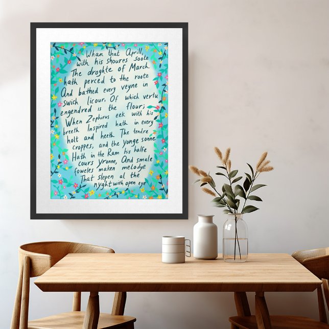 Canterbury Tales Springtime Middle English Quote Poster (Von Creator hochgeladen)